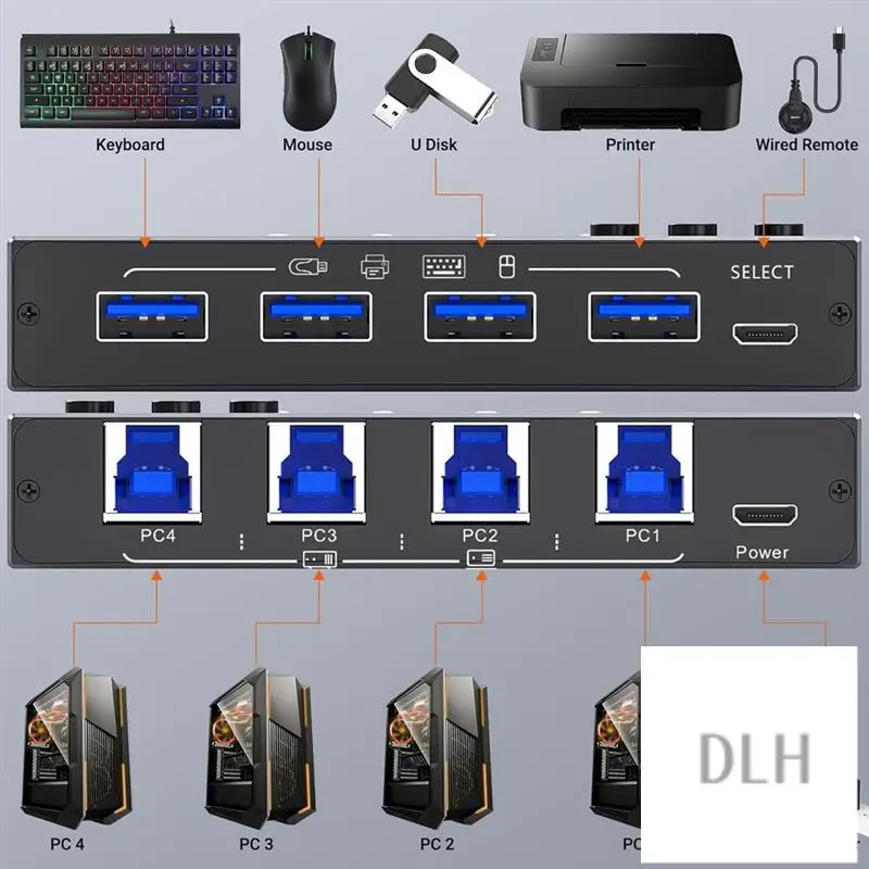 Коммутатор VO-Kceve USB 3.0, 4 компьютера, 4 порта USB-переключателя для клавиатуры, мыши, переключателя принтера Sharer, простой в использовании, прочный
Коммутатор VO-Kceve USB 3.0, 4 компьютера, 4 порта USB-переключателя для клавиатуры, мыши, переключателя принтера Sharer, простой в использовании, прочный