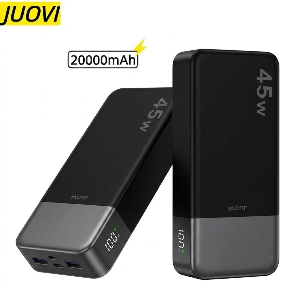 JUOVI 20000mAh 45W PD Fast Charging Power Bank 4-Port USB-C Charger for Laptop Phones iPad Work Travel 3 Colors No Battery Worry
JUOVI 20000mAh 45W PD Fast Charging Power Bank 4-Port USB-C Charger for Laptop Phones iPad Work Travel 3 Colors No Battery Worry