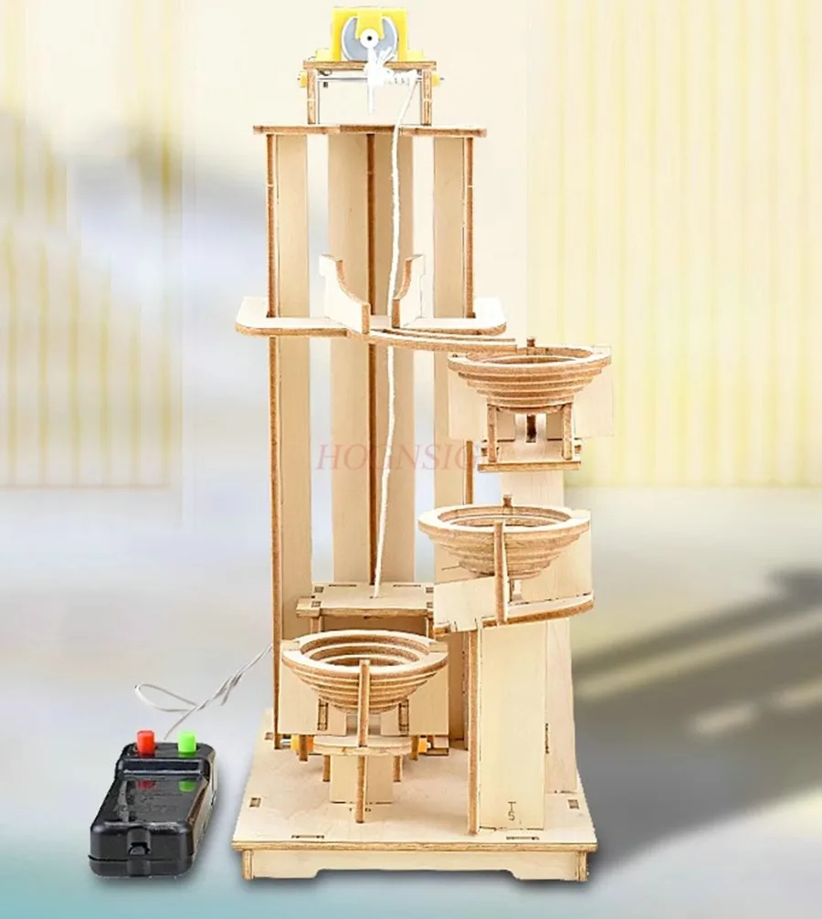 1 set DIY track ball puzzle toy physics student scientific invention Technology handmade teaching aids elevator model
1 set DIY track ball puzzle toy physics student scientific invention Technology handmade teaching aids elevator model