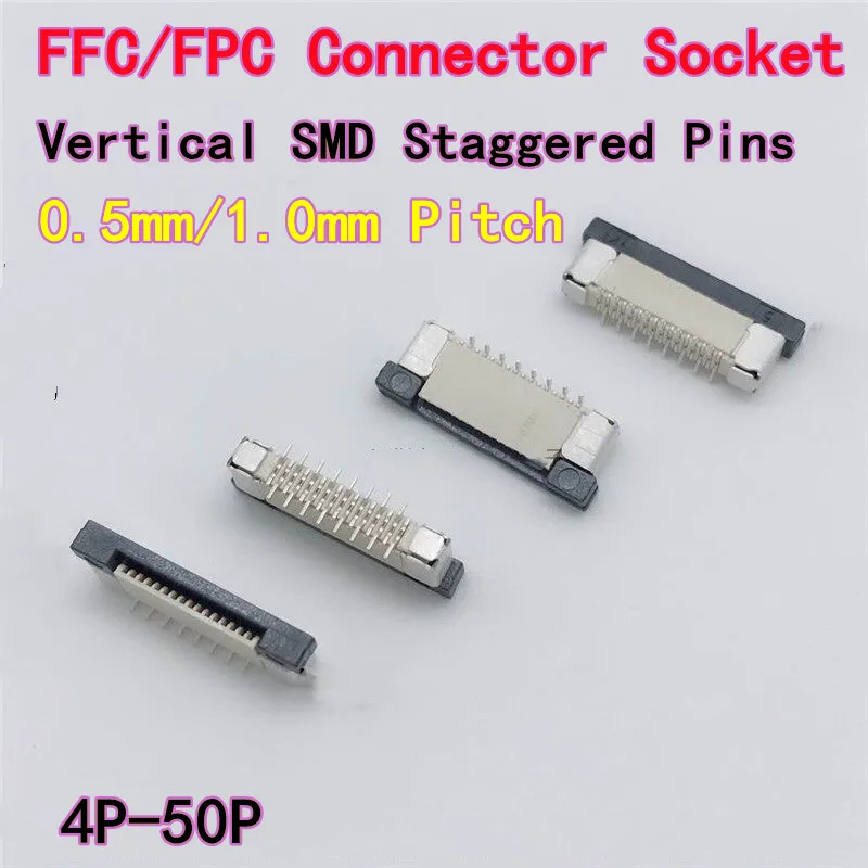 10 шт. разъемов FFC/FPC, шаг 0,5 мм и 1,0 мм, вертикальный SMD-тип с фиксацией, разноуровневые контакты, 6P/8~50P
10 шт. разъемов FFC/FPC, шаг 0,5 мм и 1,0 мм, вертикальный SMD-тип с фиксацией, разноуровневые контакты, 6P/8~50P