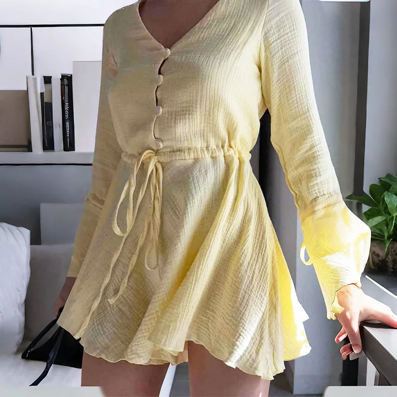 Tuularose Fashion Women's Mini Dresses Summer Solid V-Neck Lace-up Patchwork Slim Dress Party Vacation Casual Y2K Female Dresses
Tuularose Fashion Women's Mini Dresses Summer Solid V-Neck Lace-up Patchwork Slim Dress Party Vacation Casual Y2K Female Dresses