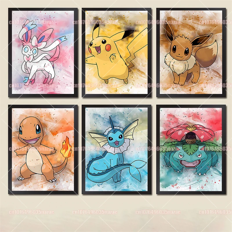 Retro Pokemon Anime Canvas Poster Print Cartoon Character Picture Watercolor Texture Splash Ink Style Wall Home Decoration
Retro Pokemon Anime Canvas Poster Print Cartoon Character Picture Watercolor Texture Splash Ink Style Wall Home Decoration