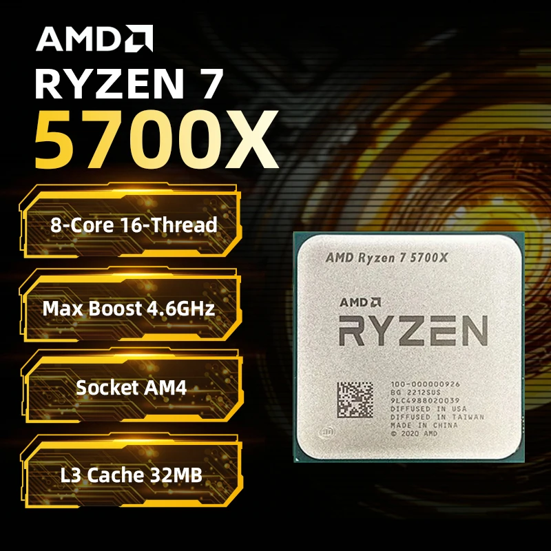 Совершенно новый процессор AMD Ryzen 7 5700X для настольных игр, 8 ядер, 16 потоков, 32 МБ кэш-памяти L3, разъем AM4 без упаковки 
Совершенно новый процессор AMD Ryzen 7 5700X для настольных игр, 8 ядер, 16 потоков, 32 МБ кэш-памяти L3, разъем AM4 без упаковки