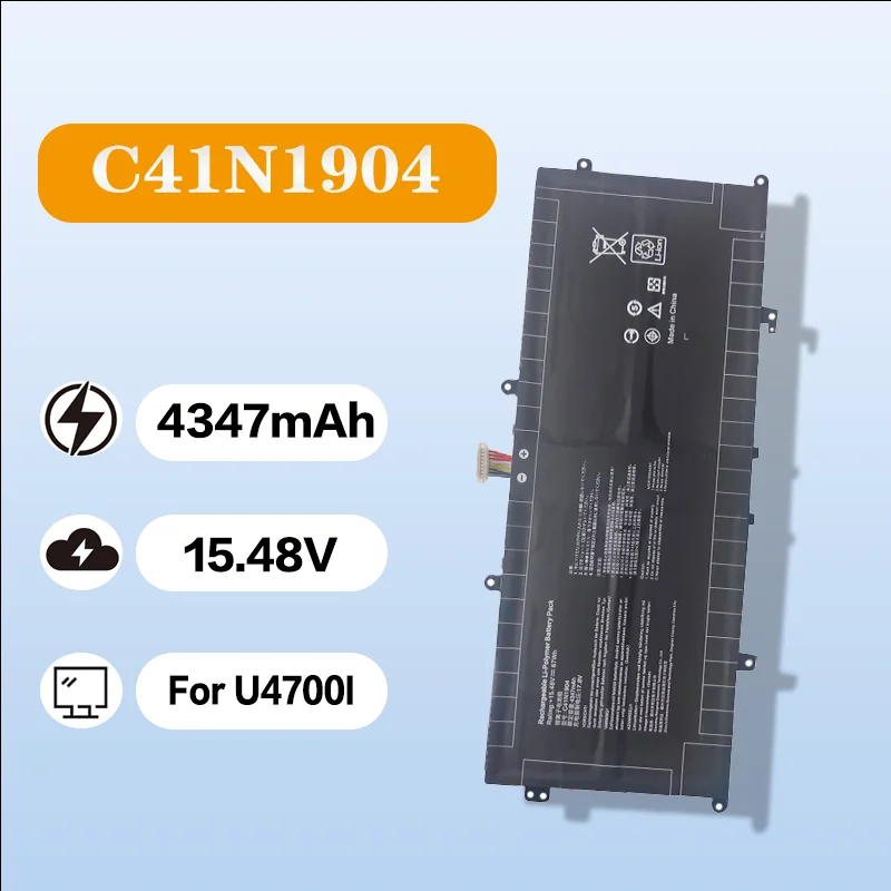 Laptop Battery C41N1904 for U4700I UXF3000E U4700E U4700J U3700J 15.48V 4347mAh Replacement Notebook Battery
Laptop Battery C41N1904 for U4700I UXF3000E U4700E U4700J U3700J 15.48V 4347mAh Replacement Notebook Battery