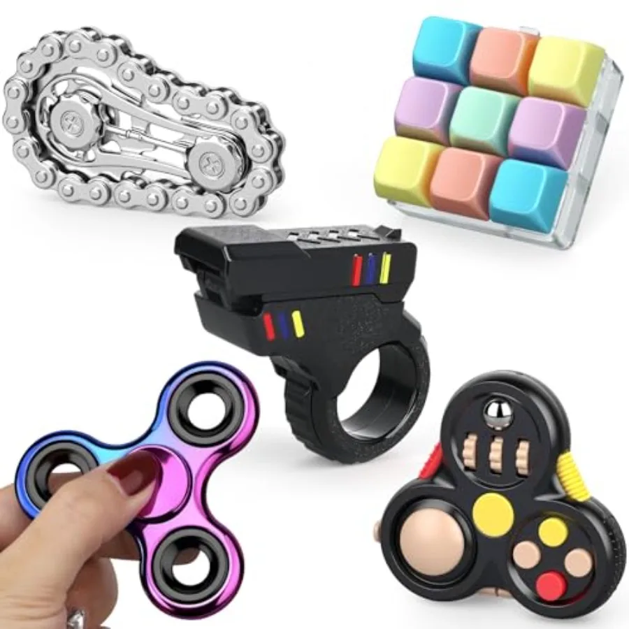 Quality Assurance 5 PCS Fidget Toys Set for Adults, Fidget Slider, Fidget Cube, Spinner Toy, Keyboard Clicker Toy, Fidget Pad,
Quality Assurance 5 PCS Fidget Toys Set for Adults, Fidget Slider, Fidget Cube, Spinner Toy, Keyboard Clicker Toy, Fidget Pad,