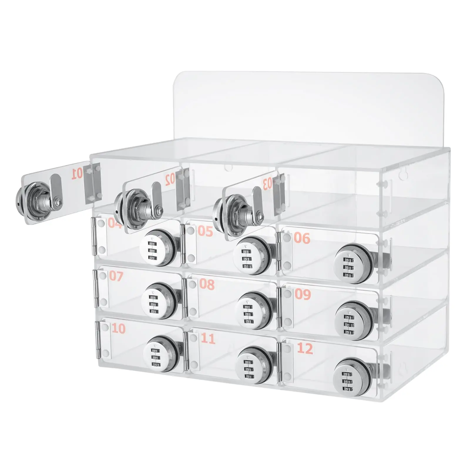 12 Slots Cell Phone Storage Box, Acrylic Cell Phone Locker with Locks, Transparent, Modern Style, Home Office & Classroom Use, 1
12 Slots Cell Phone Storage Box, Acrylic Cell Phone Locker with Locks, Transparent, Modern Style, Home Office & Classroom Use, 1