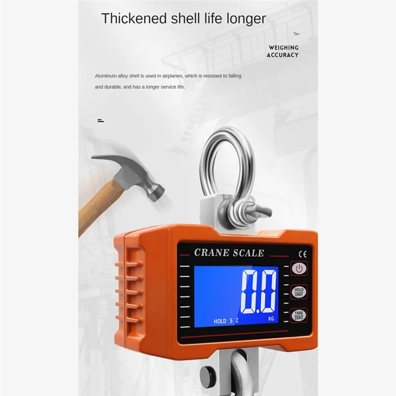 1Set Digital Crane Scale 1000Kg Digital Hanging Scale Industrial Heavy Duty Crane Scale For Farm,Factory,Construction Blue
1Set Digital Crane Scale 1000Kg Digital Hanging Scale Industrial Heavy Duty Crane Scale For Farm,Factory,Construction Blue