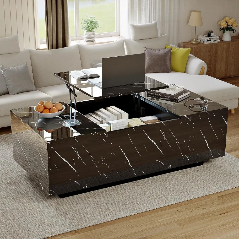 47.2" Lift Top Coffee Table with Storage, Modern High Glossy LED Coffee Tables with Wireless Charging and Speaker
47.2" Lift Top Coffee Table with Storage, Modern High Glossy LED Coffee Tables with Wireless Charging and Speaker