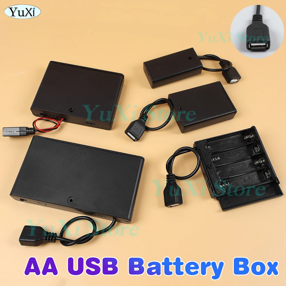 AA USB Battery Box 3V/4.5V/6V/9V/12V For LED Strip Lights USB Mini Power Supply Battery Box With Shell Cover ON OFF Switch
AA USB Battery Box 3V/4.5V/6V/9V/12V For LED Strip Lights USB Mini Power Supply Battery Box With Shell Cover ON OFF Switch