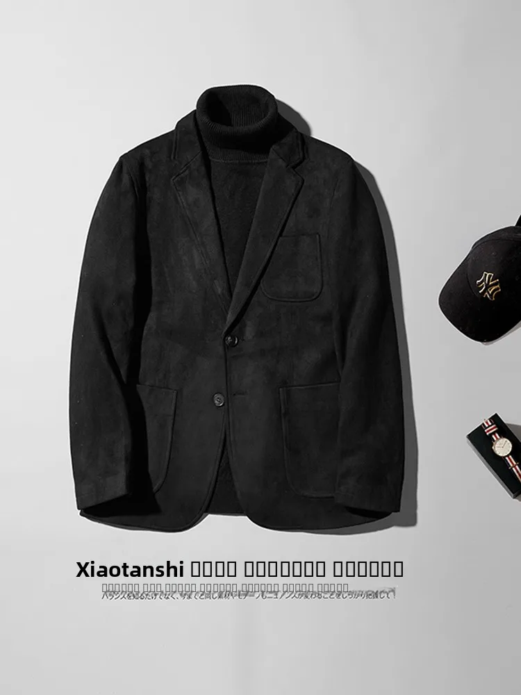 Suede Men's Suit Jaet Faionable Casual Thiened Material Busin Casual Sle Stand Fit Polyester
Suede Men's Suit Jaet Faionable Casual Thiened Material Busin Casual Sle Stand Fit Polyester