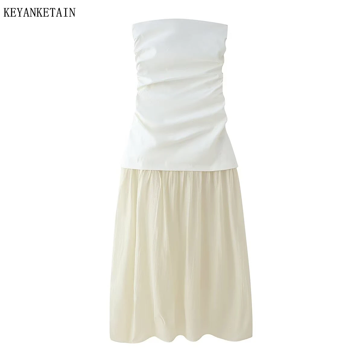 KEYANKETIAN Summer New Women's Patchwork Decoration Strapless Corset MIDI Dresses Fashion Sexy Slash neck Slim Flowing Dress
KEYANKETIAN Summer New Women's Patchwork Decoration Strapless Corset MIDI Dresses Fashion Sexy Slash neck Slim Flowing Dress