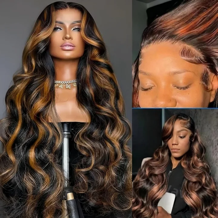Glueless Ombre Highlight Lace Front Wigs 30 inch Pre Plucked Hair 1B/27 Body Wave 13x4 13x6 HD Lace Front Wigs For Black Women
Glueless Ombre Highlight Lace Front Wigs 30 inch Pre Plucked Hair 1B/27 Body Wave 13x4 13x6 HD Lace Front Wigs For Black Women