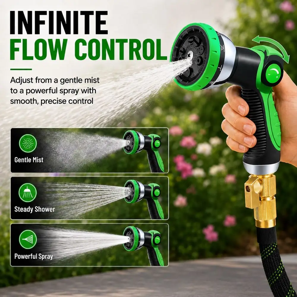 Braided Garden Hose 23 48 73 98 148FT Set With 10Function Spray Nozzle, LeakProof Metal Fittings, Flexible KinkResistant Lightw
Braided Garden Hose 23 48 73 98 148FT Set With 10Function Spray Nozzle, LeakProof Metal Fittings, Flexible KinkResistant Lightw
