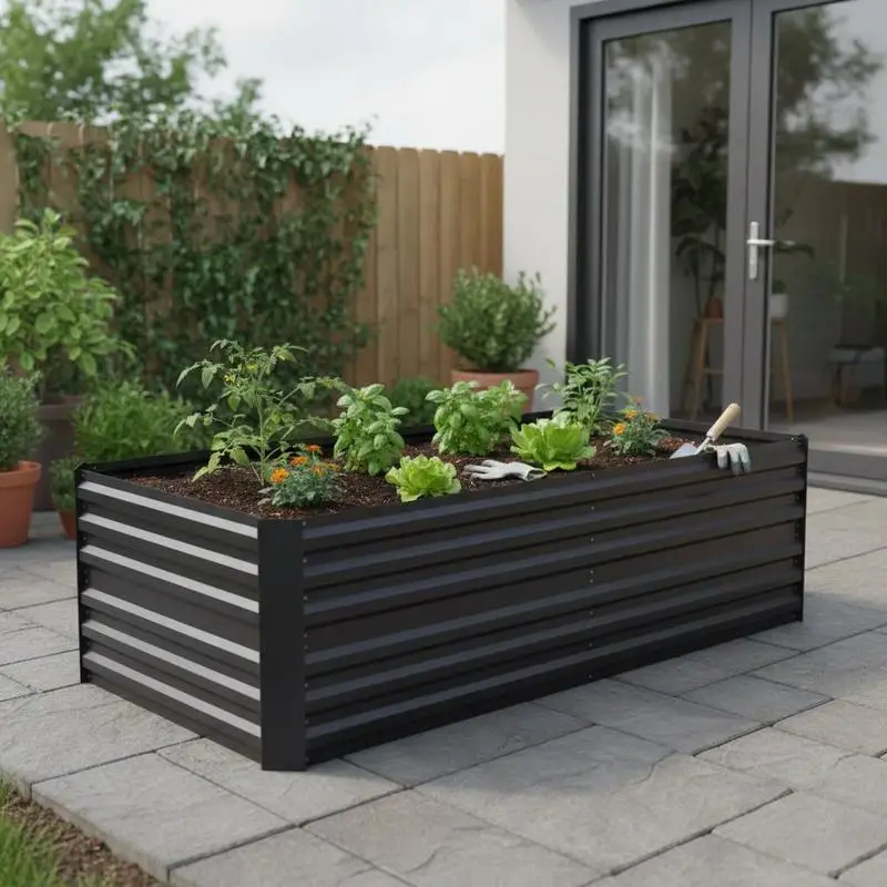 Raised Beds for Garden, Galvanised Steel Outdoor Planters with Multi-reinforced Rods, 180 x 90 x 59 cm, Dark Grey
Raised Beds for Garden, Galvanised Steel Outdoor Planters with Multi-reinforced Rods, 180 x 90 x 59 cm, Dark Grey