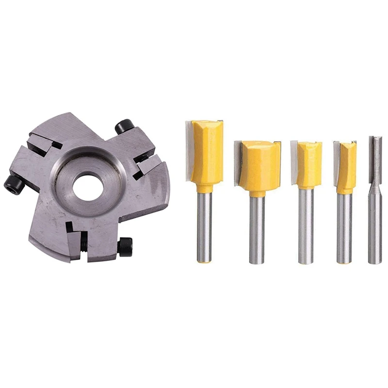 A63K-1Set Woodworking Turbo Plane Wood Carving Blade & 5 Piece Straight Dado Router Bit Set Carbide Wood Milling Cutter Tools
A63K-1Set Woodworking Turbo Plane Wood Carving Blade & 5 Piece Straight Dado Router Bit Set Carbide Wood Milling Cutter Tools