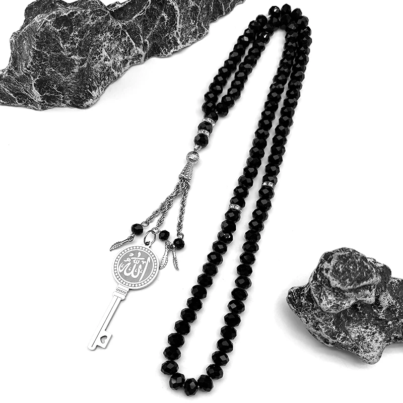 Islamic Arab Allah God Key Shaped Pendant Necklace for Men Women Stainless Steel Gold Color Muslim Prayer Beads Chain Jewelry
Islamic Arab Allah God Key Shaped Pendant Necklace for Men Women Stainless Steel Gold Color Muslim Prayer Beads Chain Jewelry