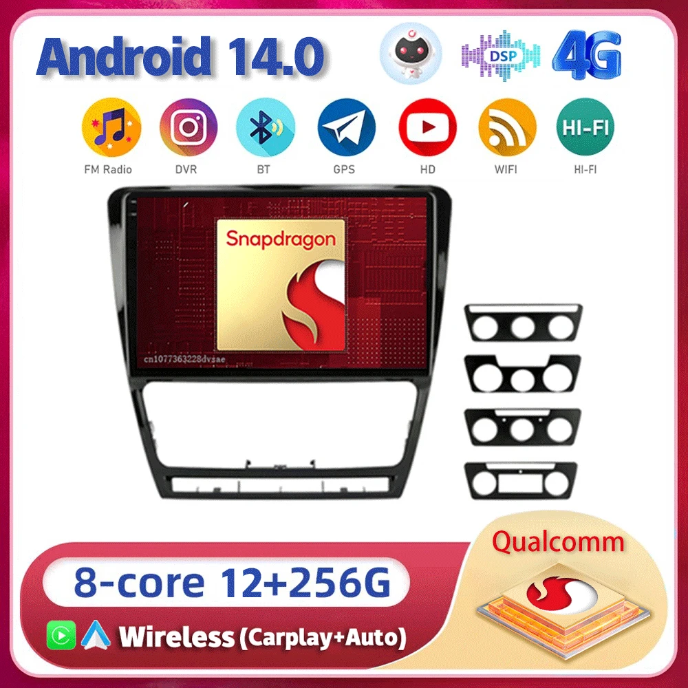 Android14 For SKODA Octavia 2 A5 2007 2008 2009 2010 2011 2012 2013 Car Radio Navigation Multimedia Player DSP WIFI Auto Carplay
Android14 For SKODA Octavia 2 A5 2007 2008 2009 2010 2011 2012 2013 Car Radio Navigation Multimedia Player DSP WIFI Auto Carplay