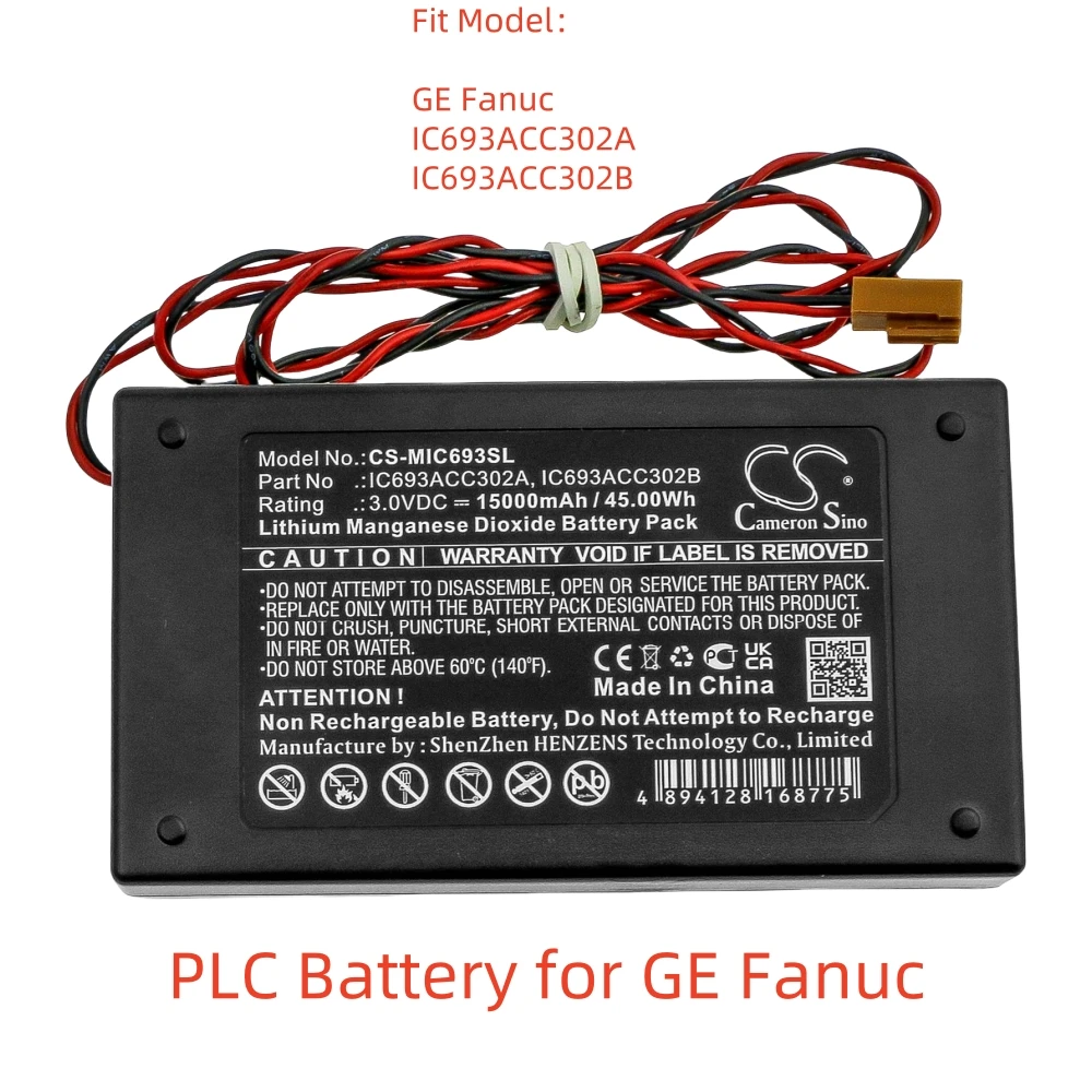 Аккумулятор Li-MnO2 для ПЛК GE Fanuc, 3,0 В, 15000 мАч, IC693ACC302A IC693ACC302B
Аккумулятор Li-MnO2 для ПЛК GE Fanuc, 3,0 В, 15000 мАч, IC693ACC302A IC693ACC302B