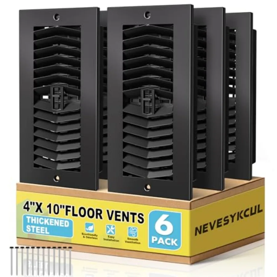 4x10 Floor Register - 6 Pack Floor Vent Covers for Home Floor Heavy Duty Thicker Metal Steel Walkable Floor Grates Adjustable A
4x10 Floor Register - 6 Pack Floor Vent Covers for Home Floor Heavy Duty Thicker Metal Steel Walkable Floor Grates Adjustable A