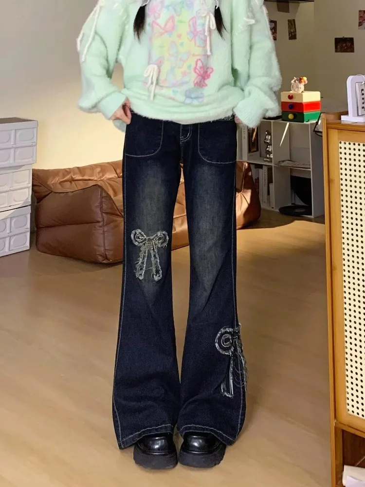 Джинсы Y2k, женские брюки, винтажные мешковатые расклешенные джинсовые брюки с высокой талией, свободный крой, ретро-стиль, американская мода для девочек, повседневная одежда
Джинсы Y2k, женские брюки, винтажные мешковатые расклешенные джинсовые брюки с высокой талией, свободный крой, ретро-стиль, американская мода для девочек, повседневная одежда