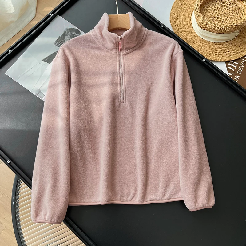 Spring Autumn Women Fleece Pullover Half Zip Long Sleeve Jacket Warm Outerwear Stand Collar Fleece Jacket Top
Spring Autumn Women Fleece Pullover Half Zip Long Sleeve Jacket Warm Outerwear Stand Collar Fleece Jacket Top