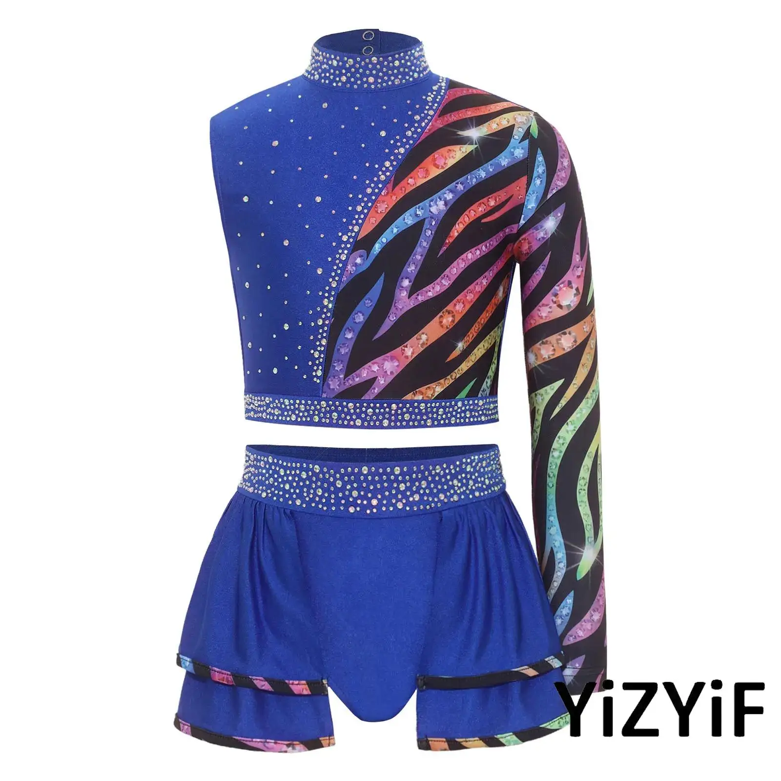 2Pcs/Set Children Girls Ballet Jazz Dance Costume Left Long Sleeve Crop Top with Skirt for Stage Ballroom Dance Performance
2Pcs/Set Children Girls Ballet Jazz Dance Costume Left Long Sleeve Crop Top with Skirt for Stage Ballroom Dance Performance
