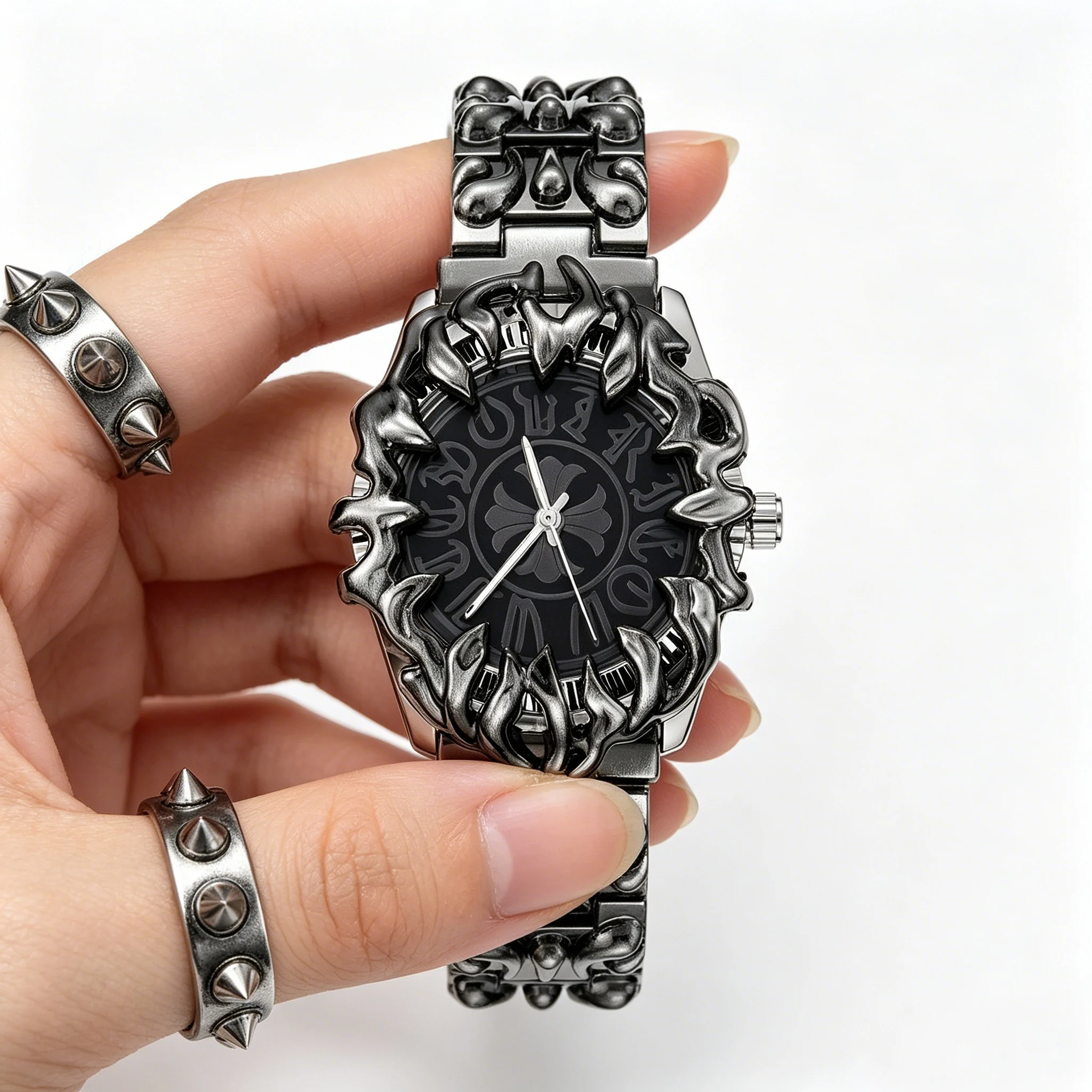 Men's quartz watch, with luminous function, stylish and luxurious round case, iris flower-shaped claws watch, a unique design wr
Men's quartz watch, with luminous function, stylish and luxurious round case, iris flower-shaped claws watch, a unique design wr