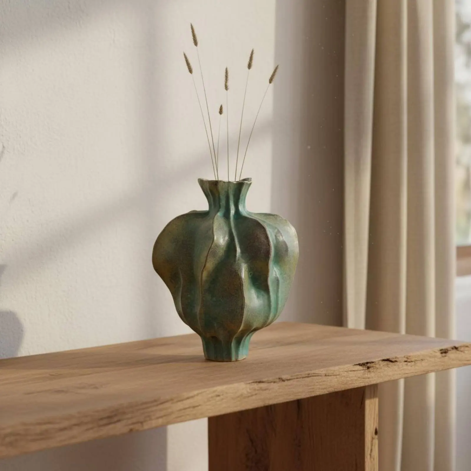 Wabi-Sabi Vase Centerpiece Irregular Ceramic Vase Home Decor Rustic Finish Handmade Look for Living Room, Guesthouse
Wabi-Sabi Vase Centerpiece Irregular Ceramic Vase Home Decor Rustic Finish Handmade Look for Living Room, Guesthouse