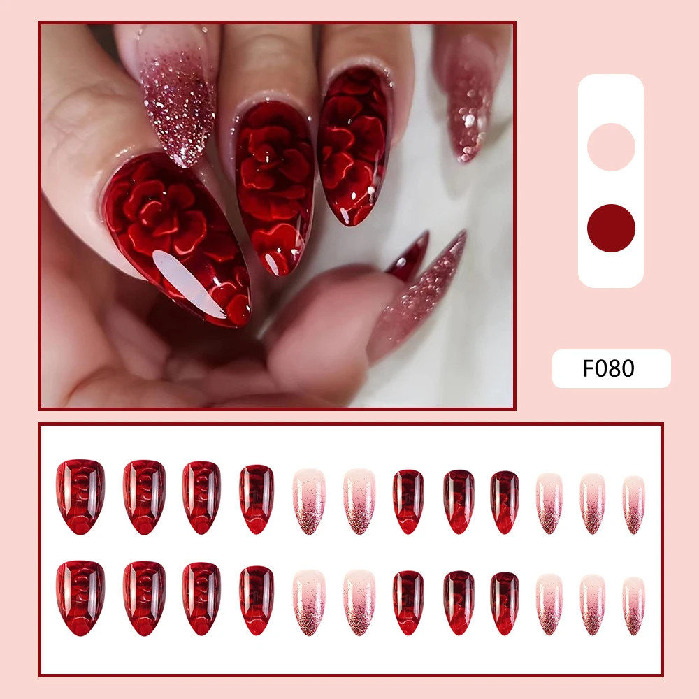 Glossy Dark Red Press On Nails With Glue Sticker Blood Rose Acrylic Short Stiletto Fake Nail DIY Fingertips Manicure Tools
Glossy Dark Red Press On Nails With Glue Sticker Blood Rose Acrylic Short Stiletto Fake Nail DIY Fingertips Manicure Tools