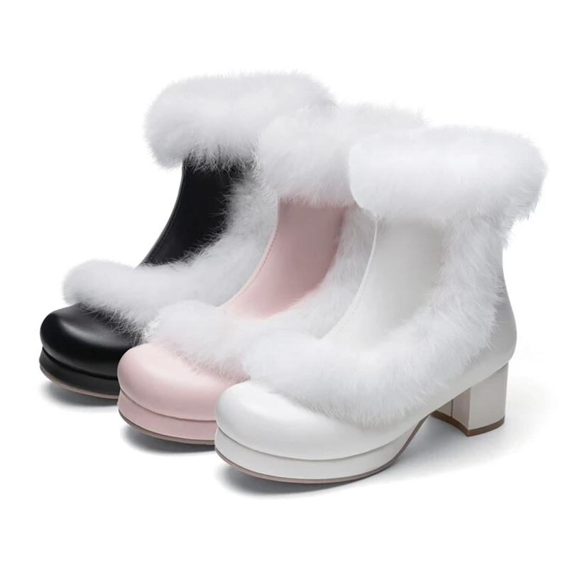 REAVE CAT 2024 Sweet Cute Fur Ankle Snow Boots Острый носок 5 см на блочном каблуке Большой размер 45 46 47 48 US17 US12 Обувь
REAVE CAT 2024 Sweet Cute Fur Ankle Snow Boots Острый носок 5 см на блочном каблуке Большой размер 45 46 47 48 US17 US12 Обувь