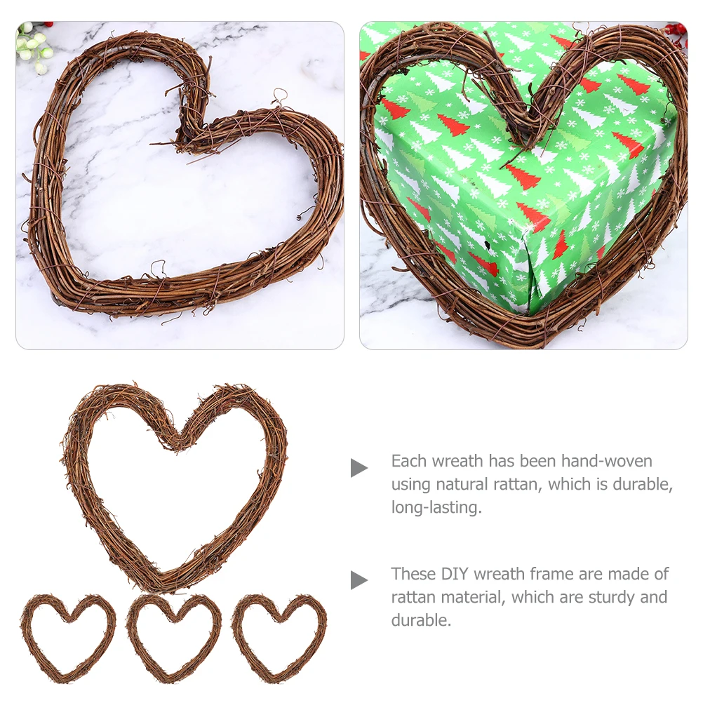 4Pcs Diy Rattan Wreath Hearts For Festive Decorations Natural Vine Wall Hanging Accessories 
4Pcs Diy Rattan Wreath Hearts For Festive Decorations Natural Vine Wall Hanging Accessories