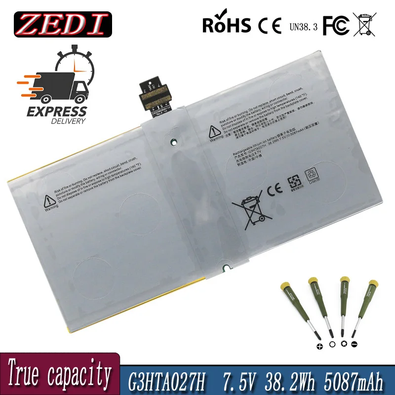 ZEDI новый оригинальный G3HTA027H DYNR01 аккумулятор для ноутбука Microsoft Surface Pro 4 1724 12,3 "планшет 7,5 В 38,2 Втч/5087 мАч Бесплатные инструменты
ZEDI новый оригинальный G3HTA027H DYNR01 аккумулятор для ноутбука Microsoft Surface Pro 4 1724 12,3 "планшет 7,5 В 38,2 Втч/5087 мАч Бесплатные инструменты