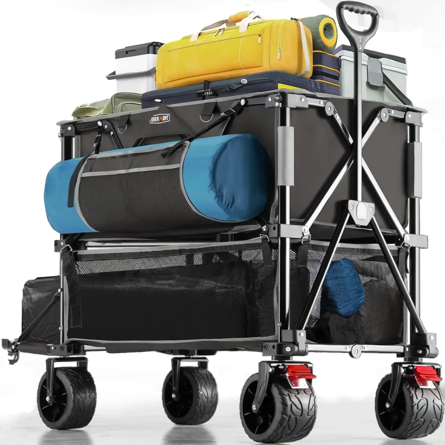 400L Foldable Double Decker Wagon - Large Capacity Collapsible Wagon Cart- 52" Extra Long Extender - All-Terrain Big Wheels for
400L Foldable Double Decker Wagon - Large Capacity Collapsible Wagon Cart- 52" Extra Long Extender - All-Terrain Big Wheels for