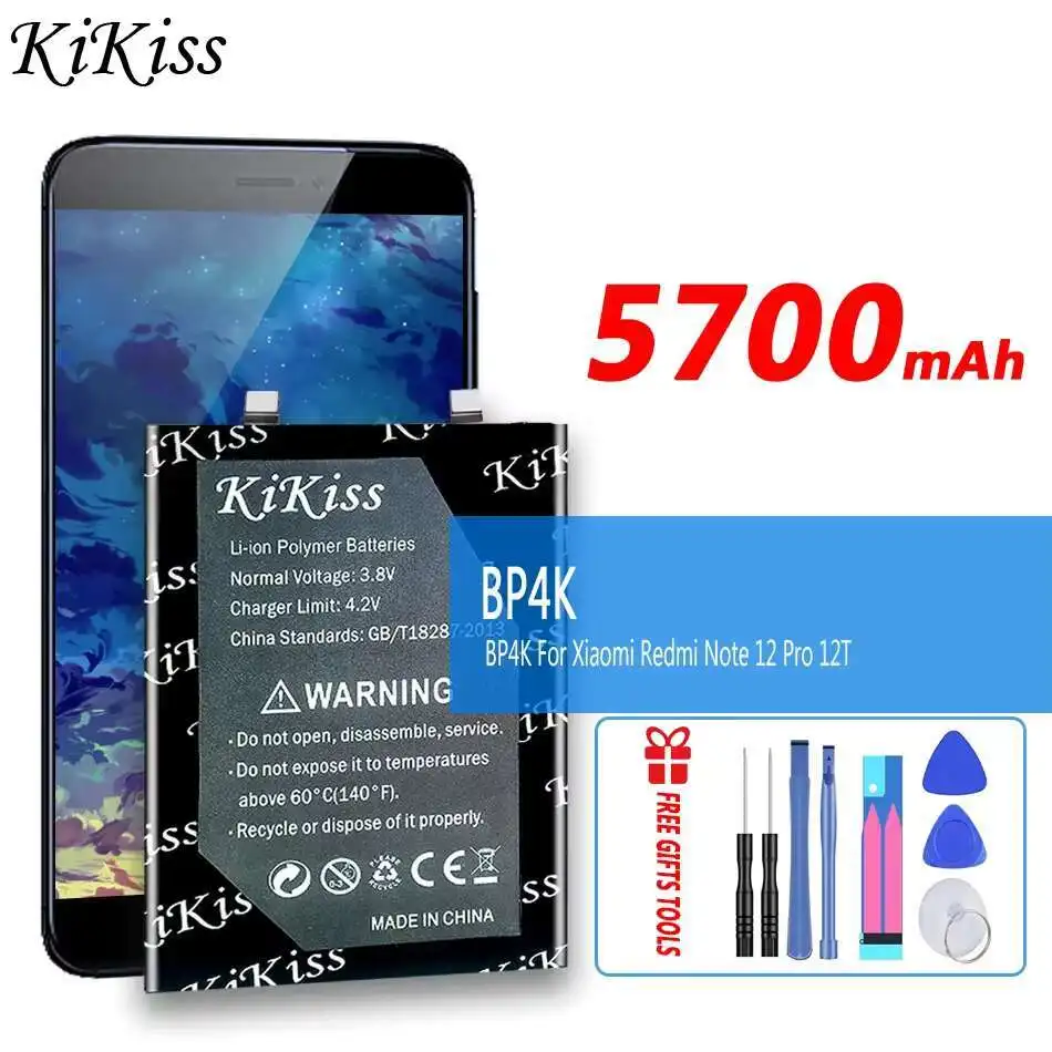 Mobile Phone Battery BP4K 5700mAh For Xiaomi Redmi Note 12 Pro Note12 Pro For Redmi Note 12T Poco X5 Pro X5Pro 5G
Mobile Phone Battery BP4K 5700mAh For Xiaomi Redmi Note 12 Pro Note12 Pro For Redmi Note 12T Poco X5 Pro X5Pro 5G