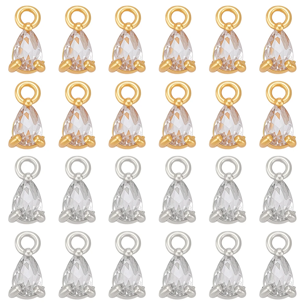32Pcs 2 Colors Brass Micro Pave Cubic Zirconia Pendants Teardrop Charms Rack Plating Long-Lasting Plated Platinum Golden
32Pcs 2 Colors Brass Micro Pave Cubic Zirconia Pendants Teardrop Charms Rack Plating Long-Lasting Plated Platinum Golden
