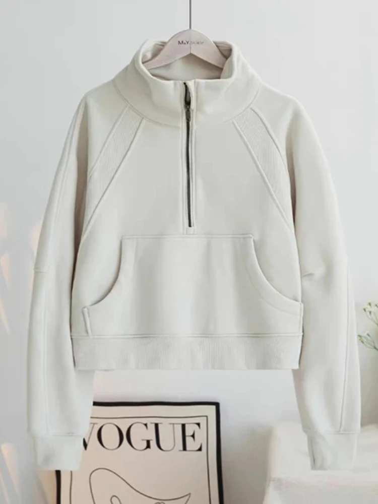 Korean Fashion Casual Sporty Women's Pullover Autumn Zipper Hooded Sweatshirt Women Long Sleeve Top Feamle Solid Hoodie Outdoor
Korean Fashion Casual Sporty Women's Pullover Autumn Zipper Hooded Sweatshirt Women Long Sleeve Top Feamle Solid Hoodie Outdoor