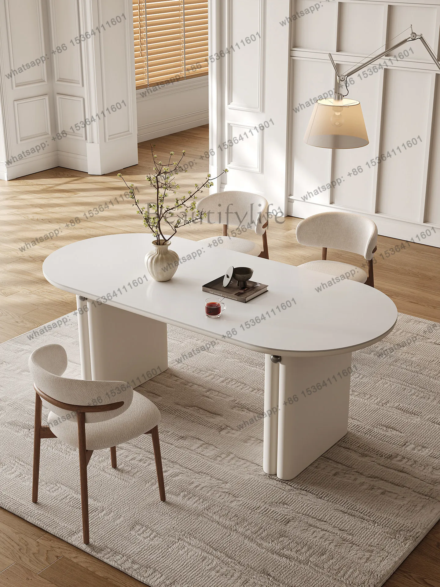 French cream wind rock slab dining table household small apartment dining table oval
French cream wind rock slab dining table household small apartment dining table oval