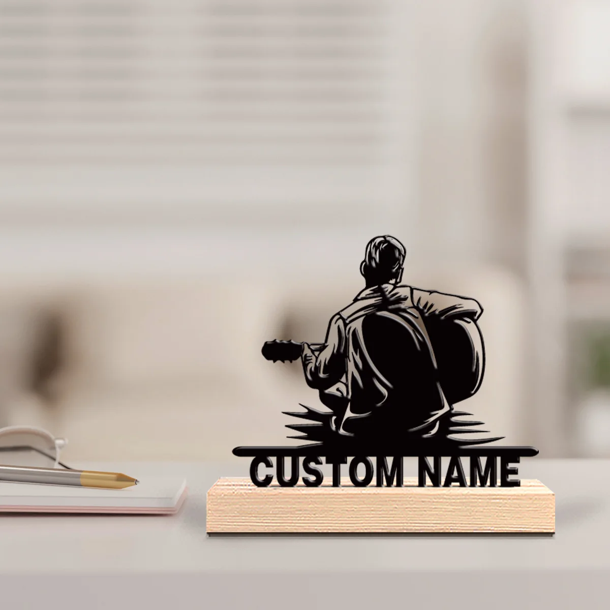 1pc Stylish Personalized Custom Guitarist Metal Art With Wooden Base Tabletop Decoration Farmhouse Garden Decor with Wooden Acc
1pc Stylish Personalized Custom Guitarist Metal Art With Wooden Base Tabletop Decoration Farmhouse Garden Decor with Wooden Acc