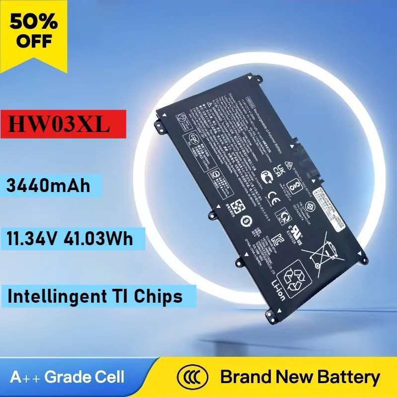 HW03XL Аккумулятор для ноутбука 3440 мАч для HP Pavilion 15-EG 15-EH 15T-EG 15Z-EH 17-CP 255 470 G8 250 G9 HSTNN-IB90 HSTNN-LB8U L97300-005
HW03XL Аккумулятор для ноутбука 3440 мАч для HP Pavilion 15-EG 15-EH 15T-EG 15Z-EH 17-CP 255 470 G8 250 G9 HSTNN-IB90 HSTNN-LB8U L97300-005