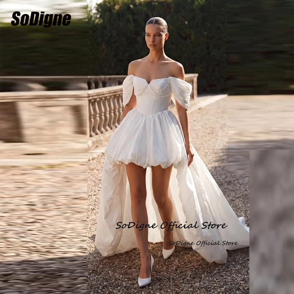 SoDigne A-line Wedding Dresses Off Shoulder Taffeta Pearls Bridal Dress Church 2026 Bride Gown vestidos de novia Customized
SoDigne A-line Wedding Dresses Off Shoulder Taffeta Pearls Bridal Dress Church 2026 Bride Gown vestidos de novia Customized 