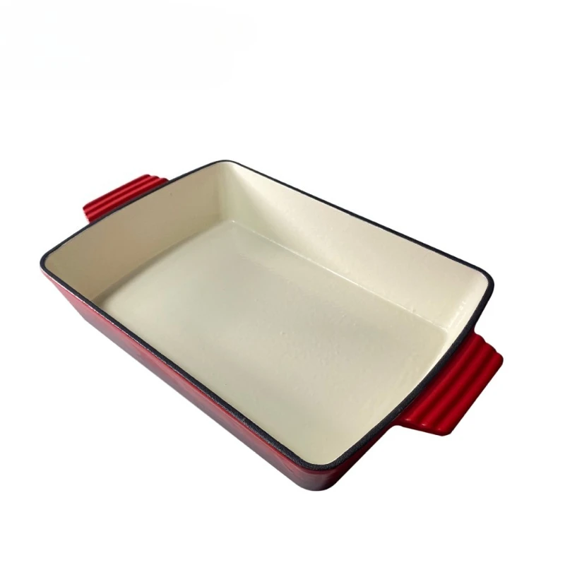 Enamel Cast Iron Rectangular Frying Pan Double Handle Flat Bottom Fish Roaster Even Heating Durable for Family Meal Oven Baking
Enamel Cast Iron Rectangular Frying Pan Double Handle Flat Bottom Fish Roaster Even Heating Durable for Family Meal Oven Baking