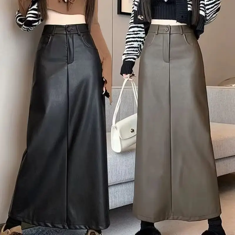 2026 Autumn And Winter Retro PU Leather Skirt Women's Summer High Waist Thin Medium And Long Skirt Split A Word Hip Skirt Brown
2026 Autumn And Winter Retro PU Leather Skirt Women's Summer High Waist Thin Medium And Long Skirt Split A Word Hip Skirt Brown