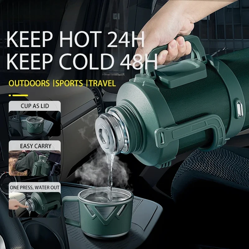 Изолированная бутылка для воды-термос из нержавеющей стали, большая емкость, портативная, идеально подходит для чая, 1,6 л
Изолированная бутылка для воды-термос из нержавеющей стали, большая емкость, портативная, идеально подходит для чая, 1,6 л