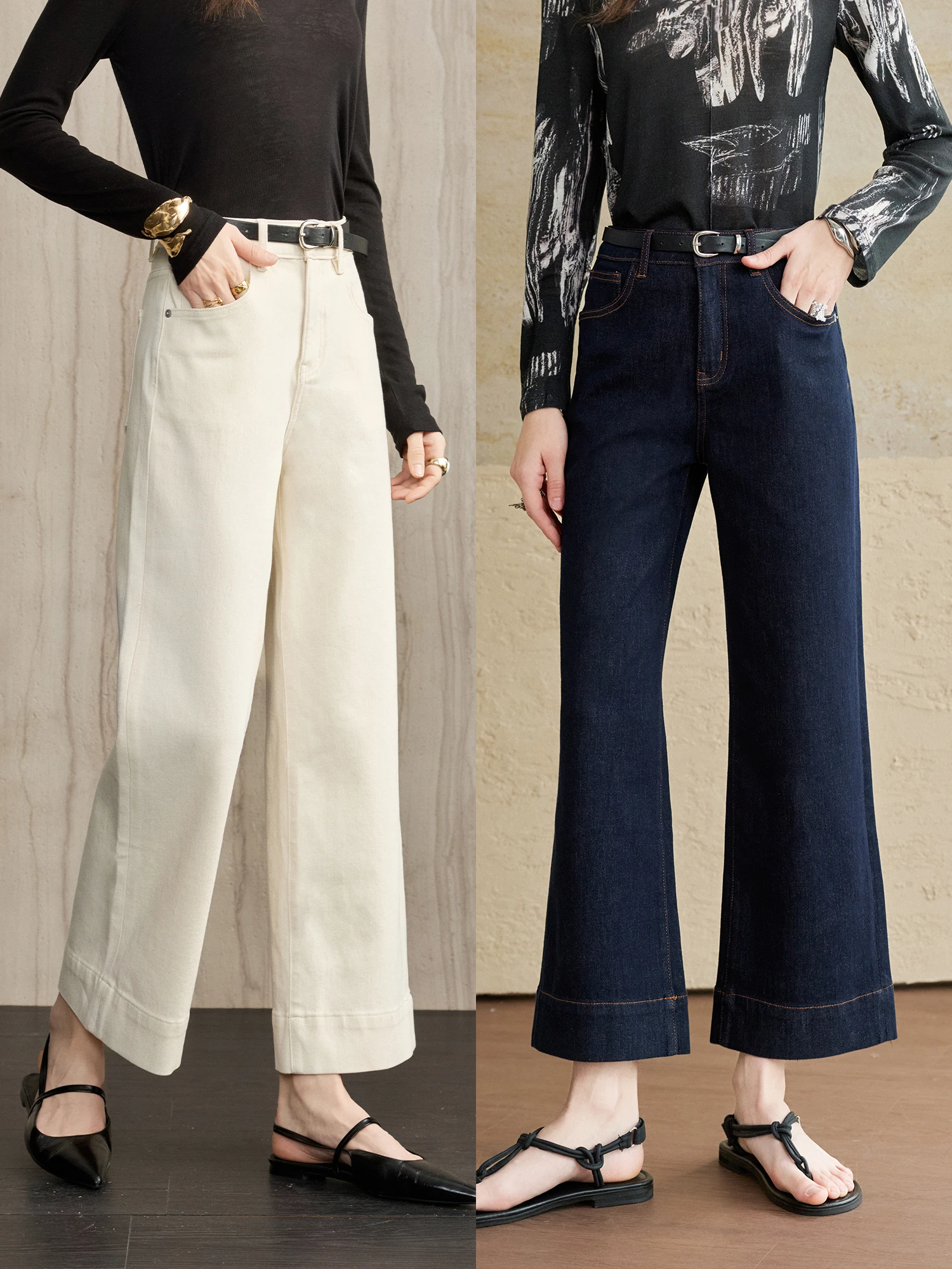 Elastic Long Staple Cotton Straight Leg Nine-Piece Denim Jeans Women's High Waist Commute Sle Spring New Wide Leg Trousers
Elastic Long Staple Cotton Straight Leg Nine-Piece Denim Jeans Women's High Waist Commute Sle Spring New Wide Leg Trousers