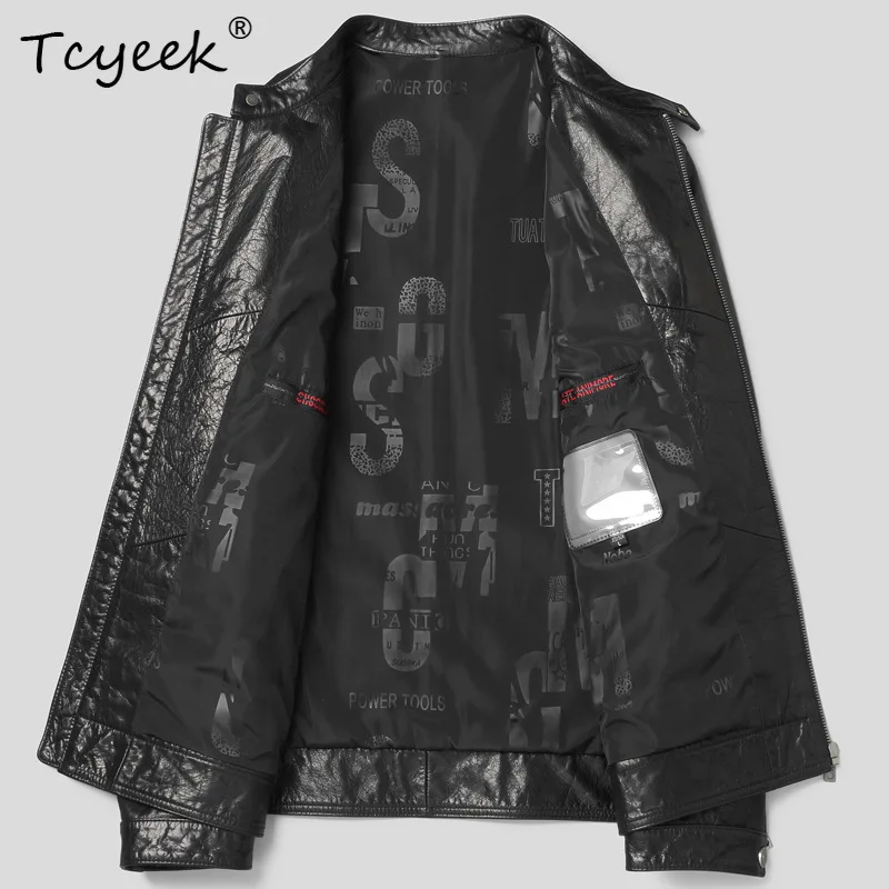 Tcyeek Real Leather Jacket Men Clothing Autumn Natural Cowhide Coat Business Casual Mens Coats Stand Collar Jaqueta De Couro
Tcyeek Real Leather Jacket Men Clothing Autumn Natural Cowhide Coat Business Casual Mens Coats Stand Collar Jaqueta De Couro