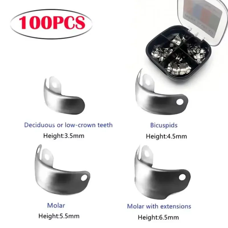 100Pcs/box Dental Matrix Bands with Holes Sectional Contoured Metal Matrices for Teeth Replacement Dentist Materials
100Pcs/box Dental Matrix Bands with Holes Sectional Contoured Metal Matrices for Teeth Replacement Dentist Materials