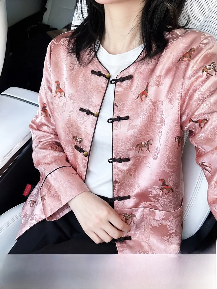 Elegant New Chinese Style Women's Jacket Spring 2026 Stylish Exquisite Fashionable Long Sleeve round Neck Coat with Pockets
Elegant New Chinese Style Women's Jacket Spring 2026 Stylish Exquisite Fashionable Long Sleeve round Neck Coat with Pockets