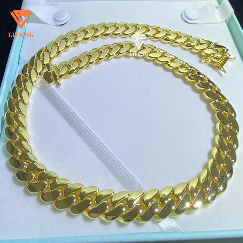 Ювелирные изделия Lifeng, роскошная кубинская цепочка с позолотой 14 карат, 14 мм, хип-хоп, мужская стерлинговое серебро, кубинская цепочка, ожерелье
Ювелирные изделия Lifeng, роскошная кубинская цепочка с позолотой 14 карат, 14 мм, хип-хоп, мужская стерлинговое серебро, кубинская цепочка, ожерелье