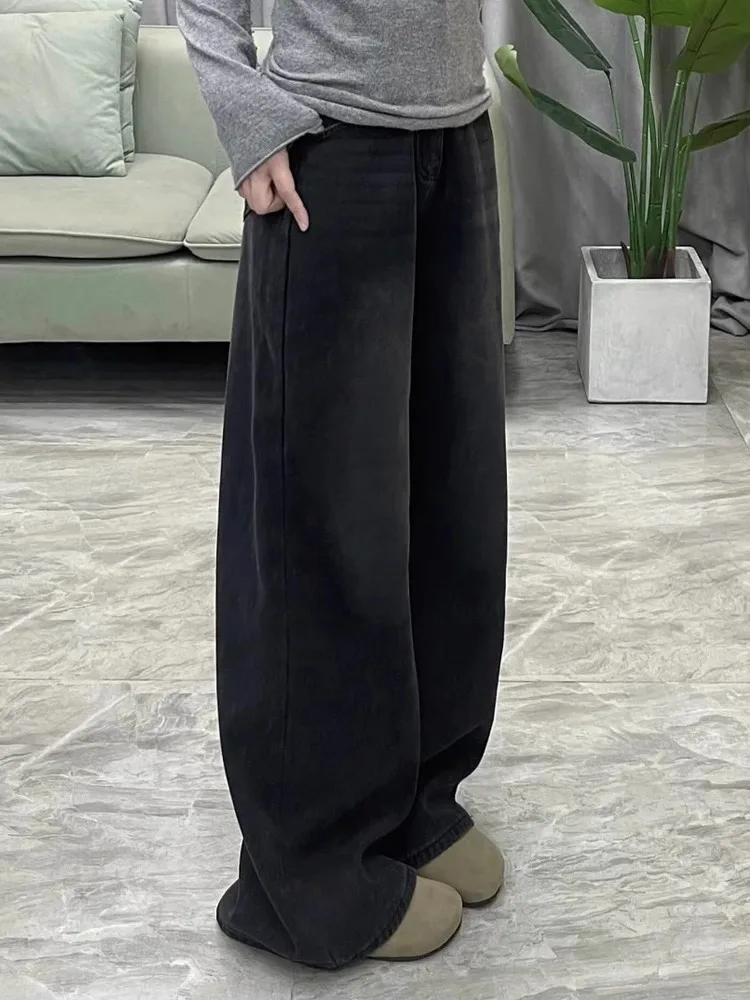 Свободные широкие прямые джинсы, женские длинные брюки с высокой талией, осенние новые брюки длиной до пола, большие размеры для похудения для груши...
Свободные широкие прямые джинсы, женские длинные брюки с высокой талией, осенние новые брюки длиной до пола, большие размеры для похудения для груши...