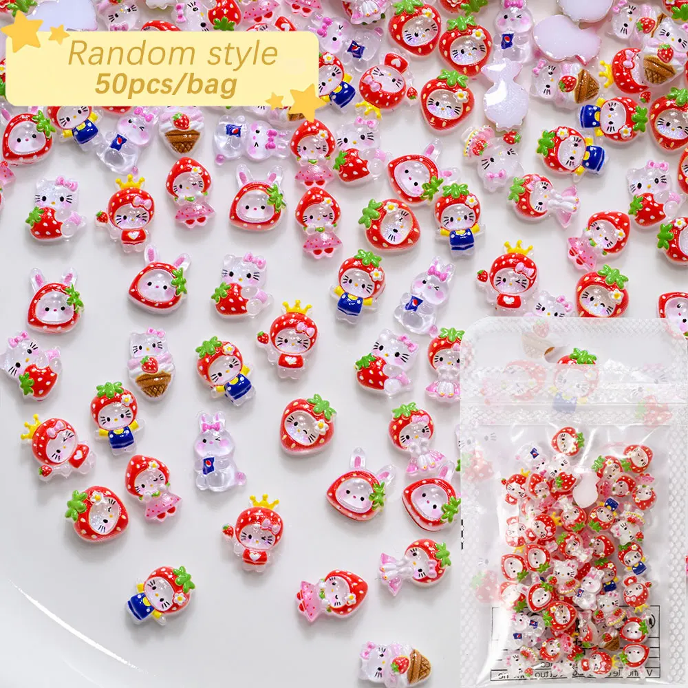 50Pcs Mixed Kawaii Red Strawberry Hello Kitty Nail Art Charms Resin Fruit Kitty Cat Rhinestones Cartoon Manicure Decoration
50Pcs Mixed Kawaii Red Strawberry Hello Kitty Nail Art Charms Resin Fruit Kitty Cat Rhinestones Cartoon Manicure Decoration